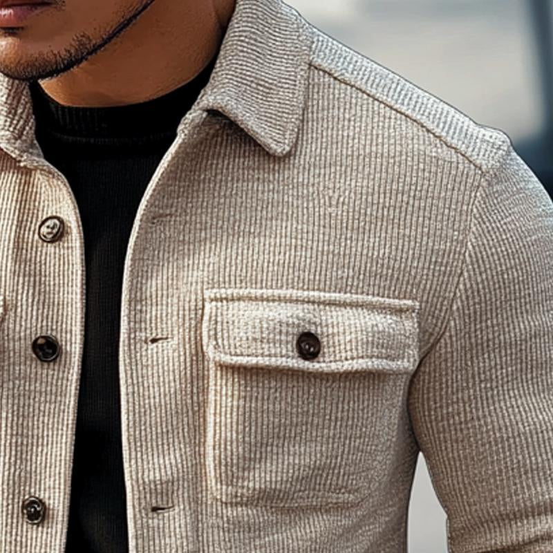 Men's Vintage Striped Lapel Jacket | ZENDA