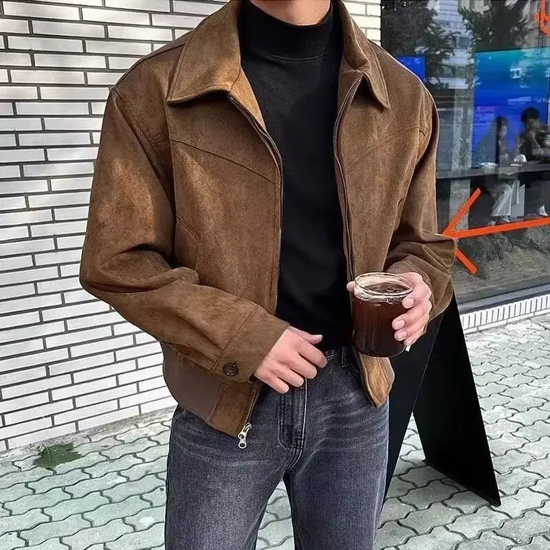 Men's zip-up suede jacket | ZENDA