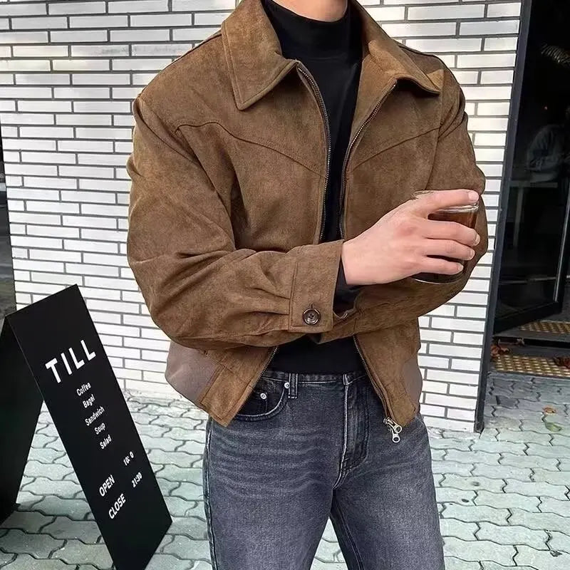 Men's zip-up suede jacket | ZENDA