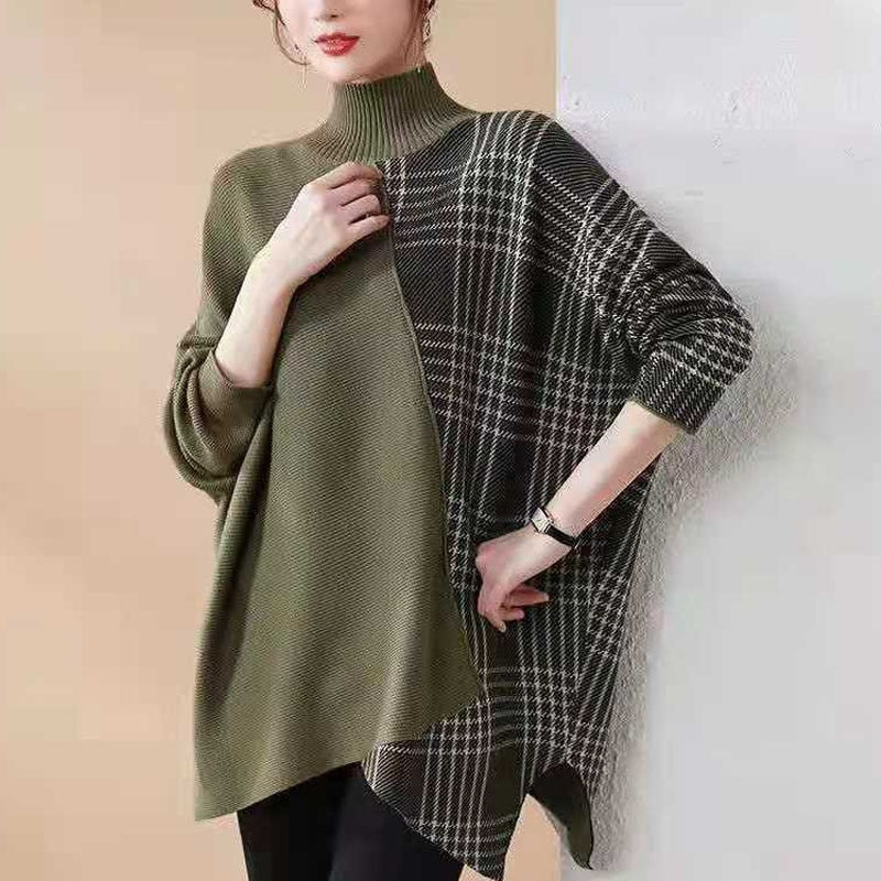 Patchwork Turtleneck Sweater | Zenda